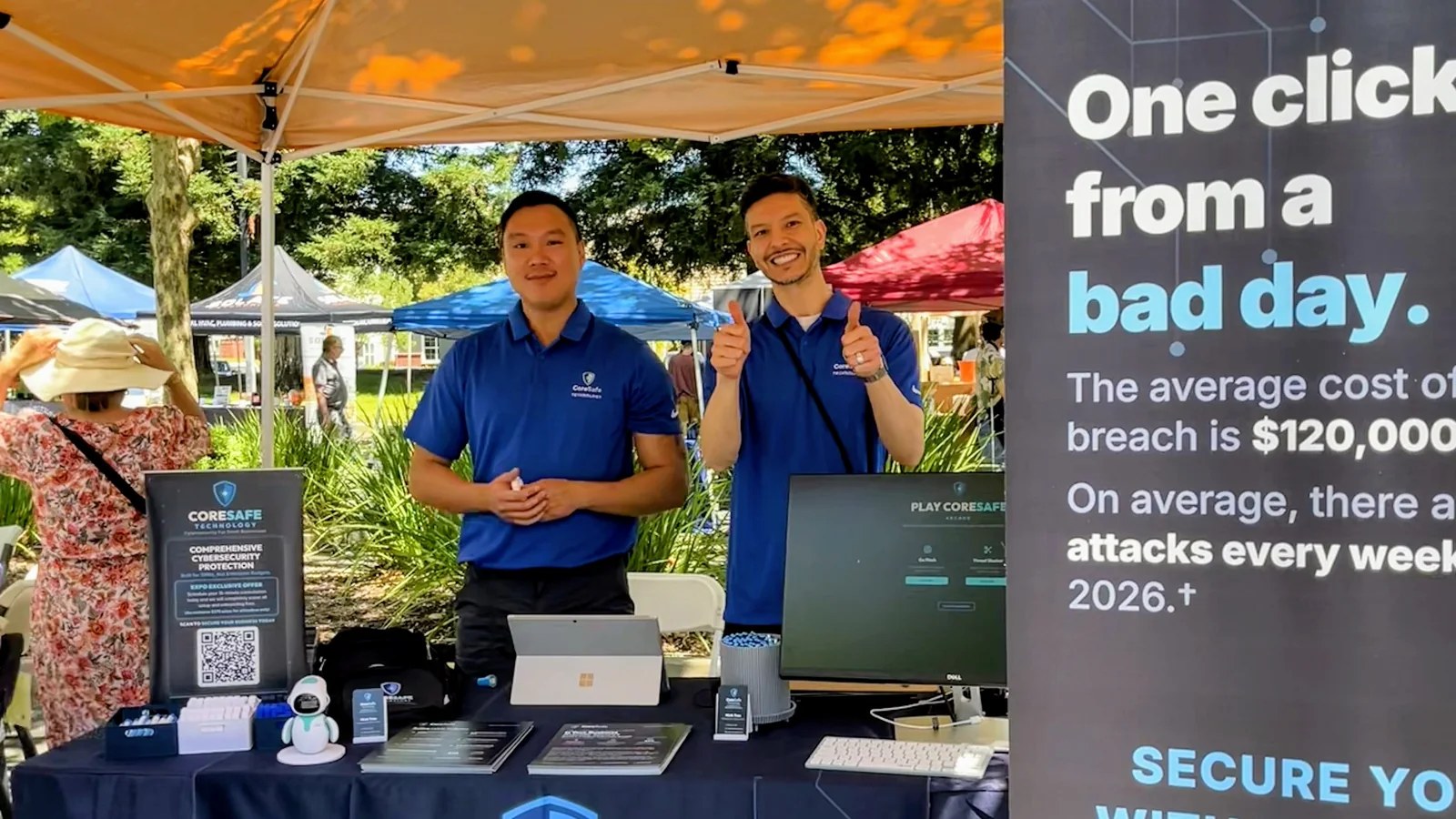 The CoreSafe Technology team welcoming visitors at the Rancho Cordova Business 2 Business Expo