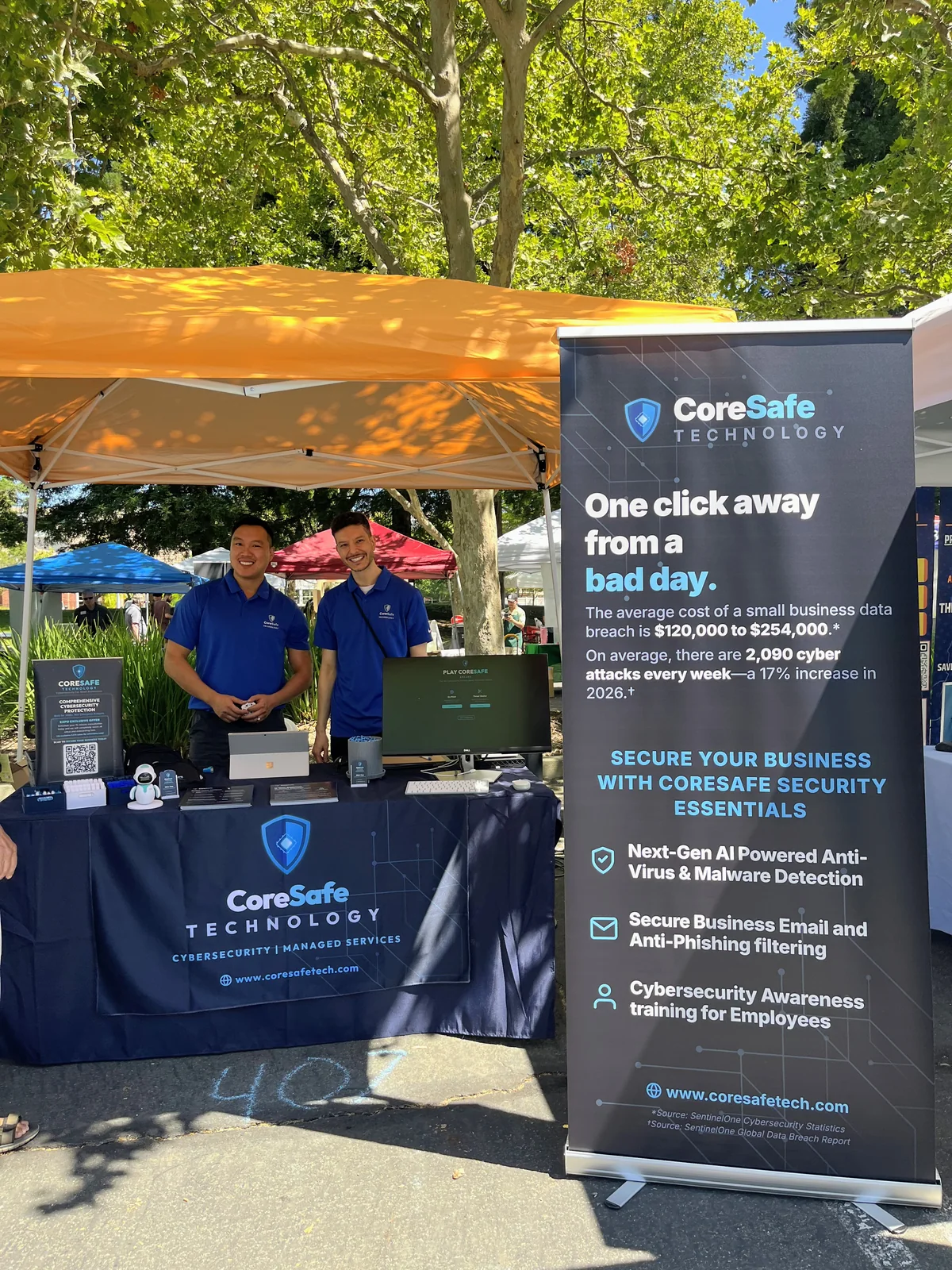 The CoreSafe Technology team welcoming local businesses at the Rancho Cordova Business 2 Business Expo