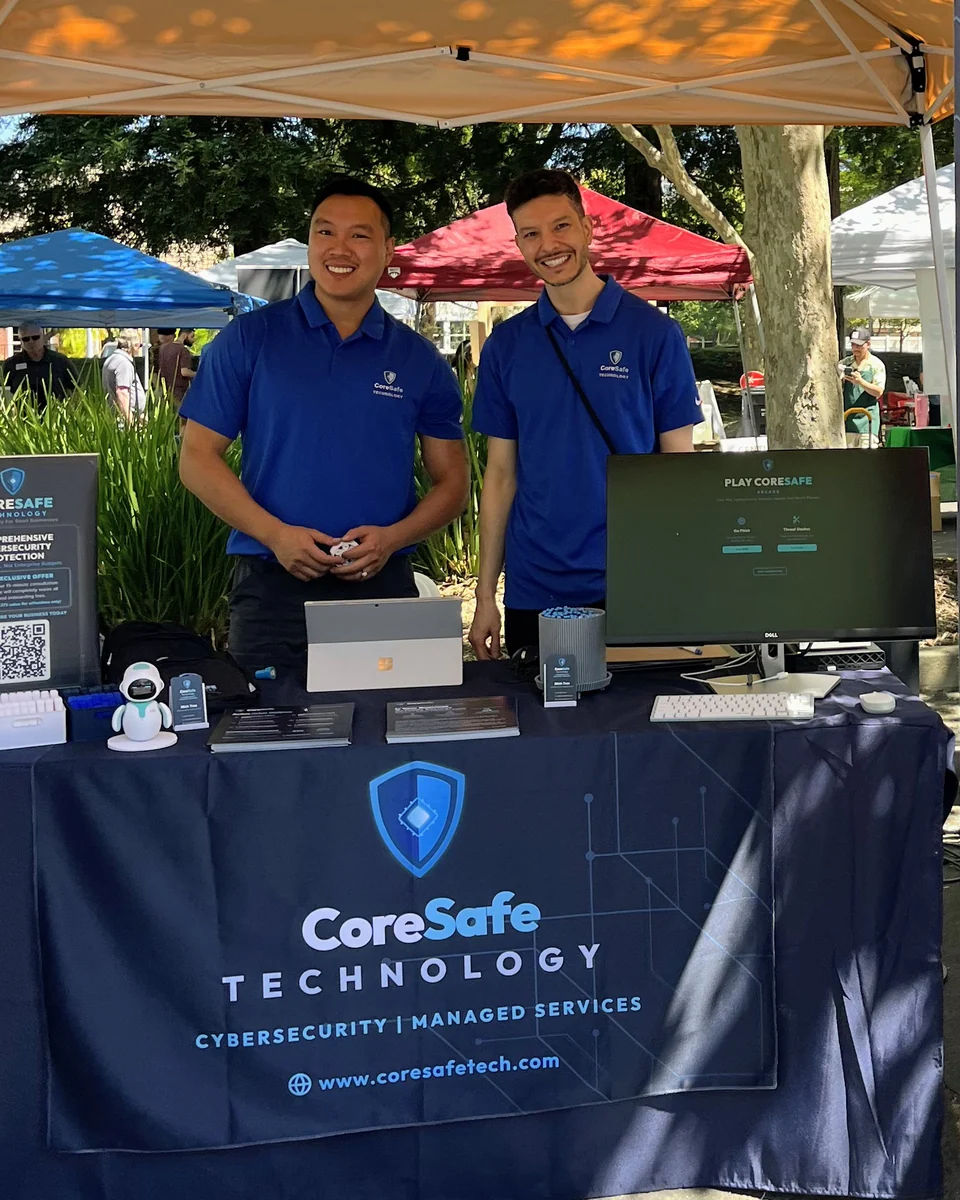 The CoreSafe Technology team at its Rancho Cordova community expo booth